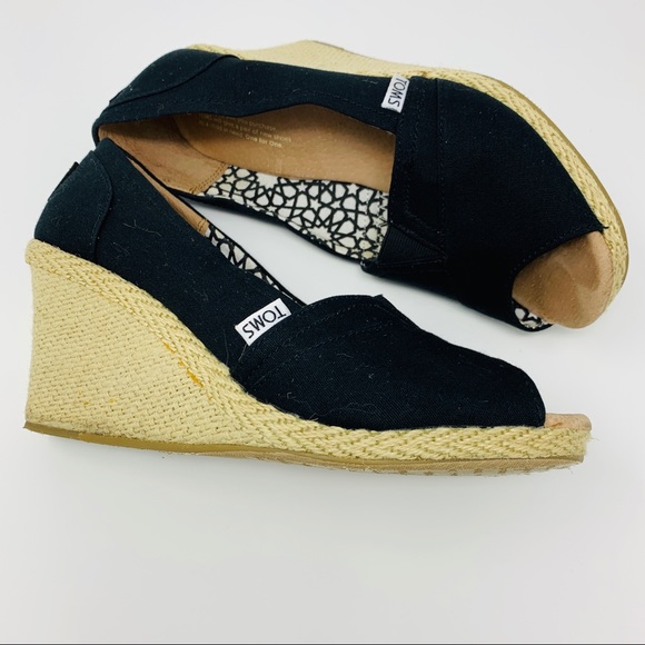 Tom's Espadrilles, Black, Size 10 - Picture 3 of 8